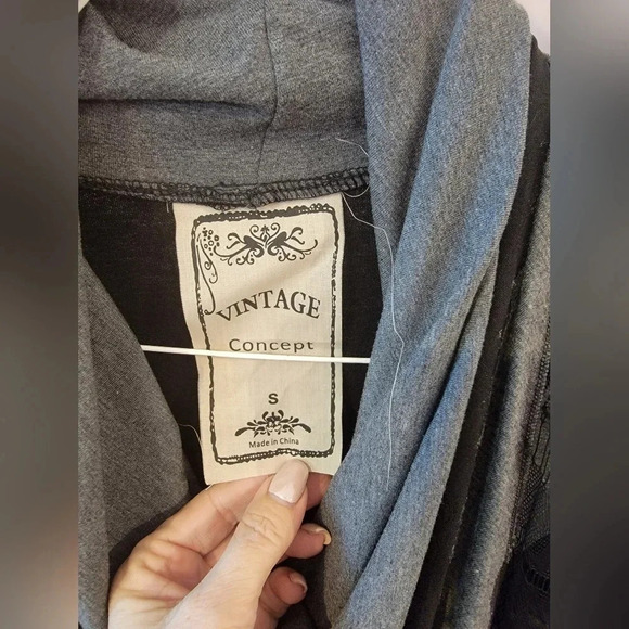 Vintage Concept Mixed Fabric Cowl Neck Top - Picture 5 of 7